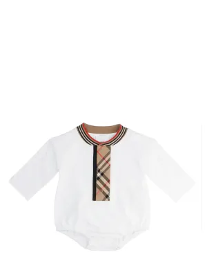 Burberry Kids Vintage Check Trim Bodysuit