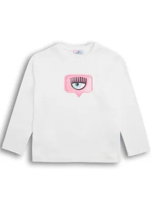 Chiara Ferragni Kids Eyelike Detailed T-Shirt