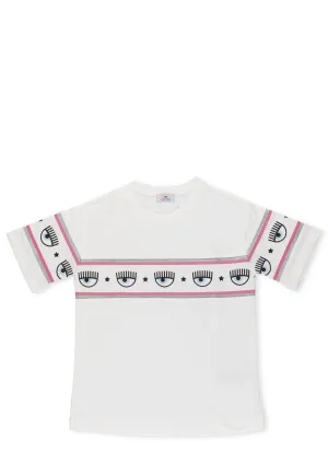 Chiara Ferragni Kids Logomania Print Crewneck T-Shirt