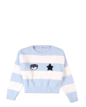 Chiara Ferragni Kids Striped Intarsia Jumper