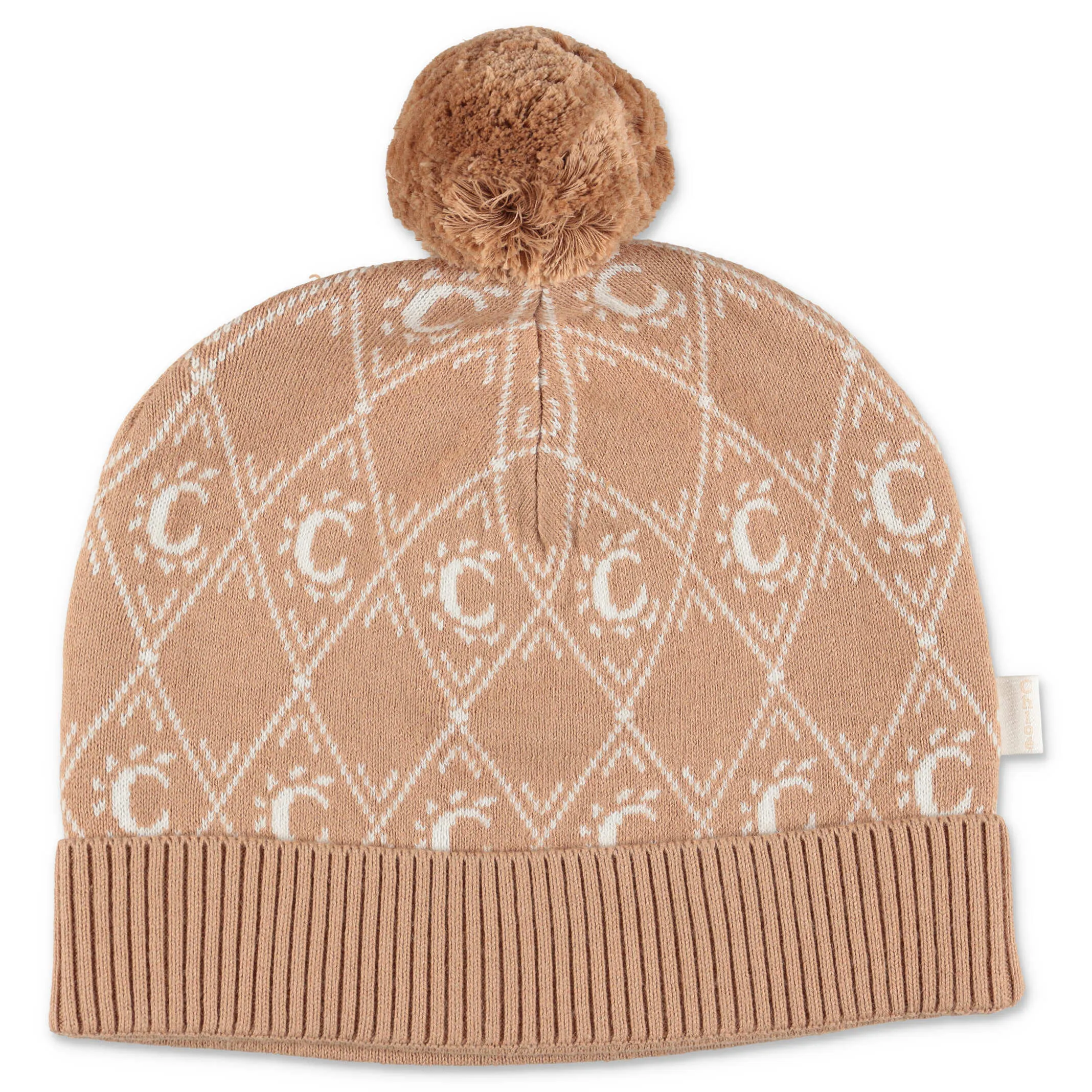 Chlo Kids Allover Logo Pompom Beanie