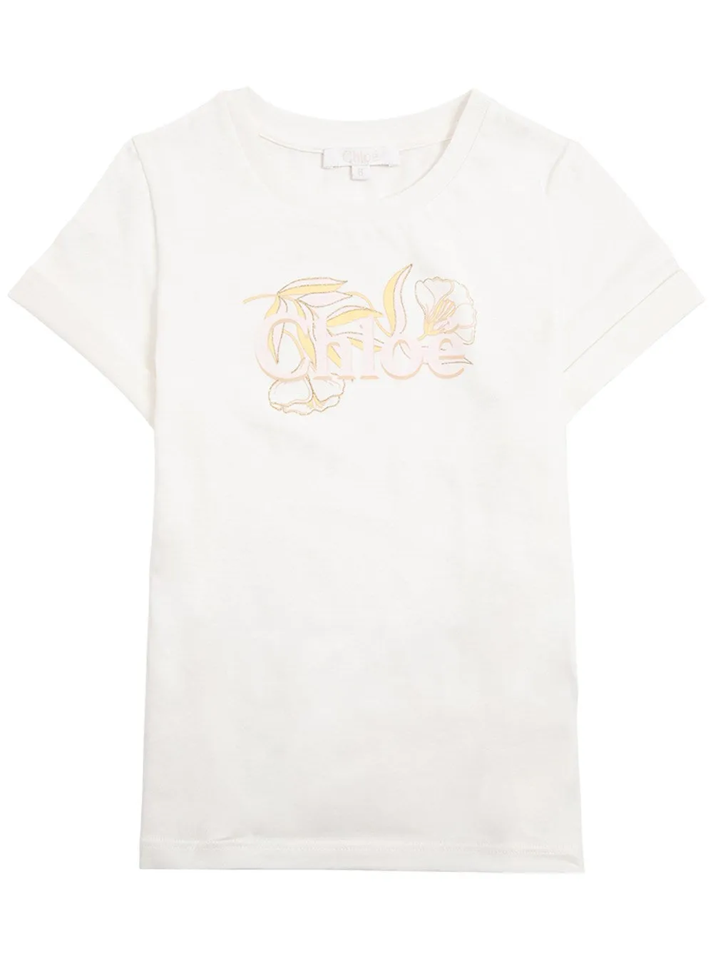 Chlo Kids Flower Logo Print T-Shirt