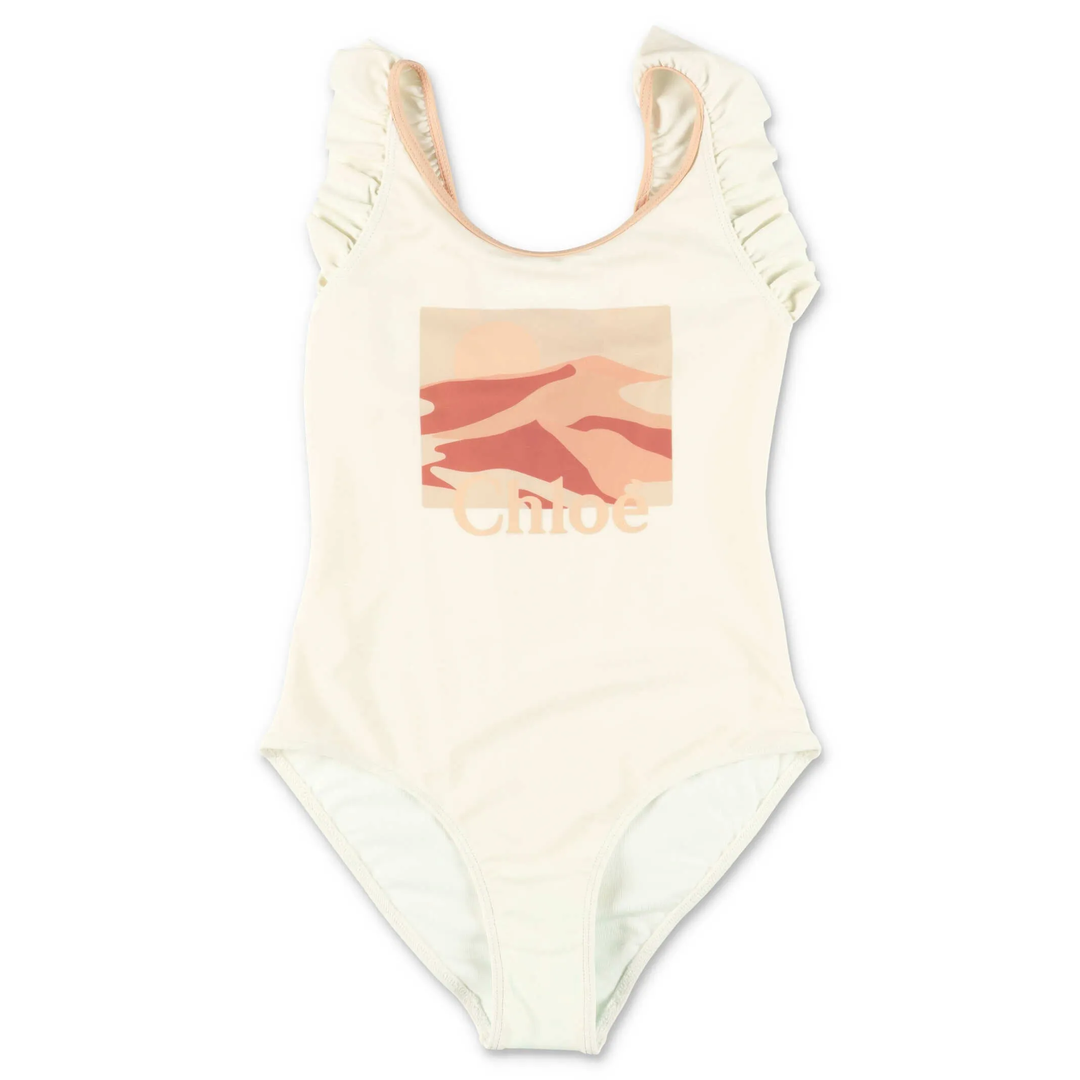 Chlo Kids Graphic Printed Ruffled Swimsuit