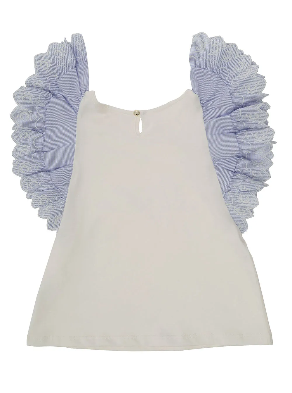 Chlo Kids Keyhole Detailed Ruffled Top