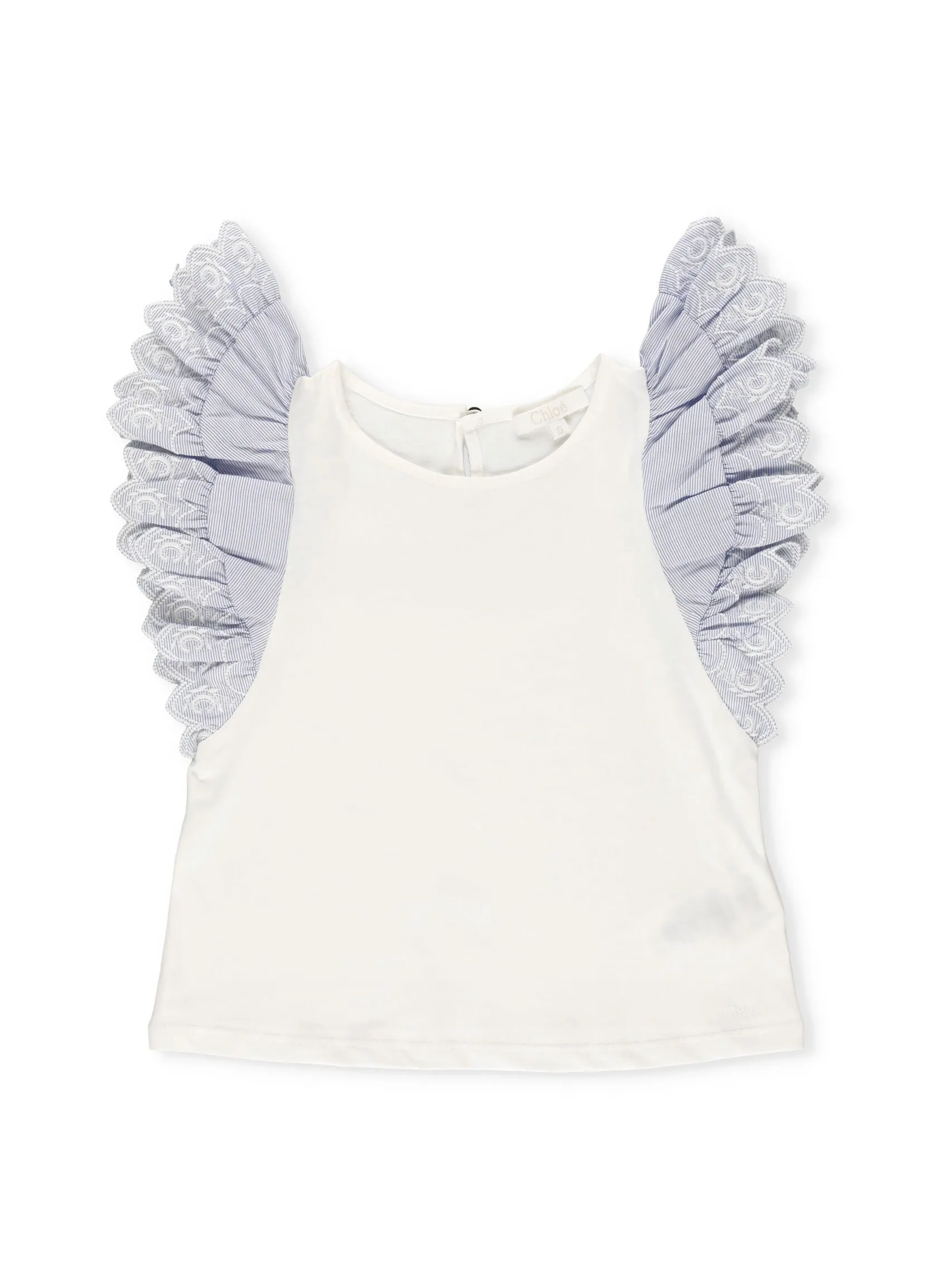 Chlo Kids Keyhole Detailed Ruffled Top