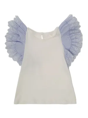 Chlo Kids Keyhole Detailed Ruffled Top