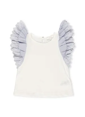 Chlo Kids Keyhole Detailed Ruffled Top