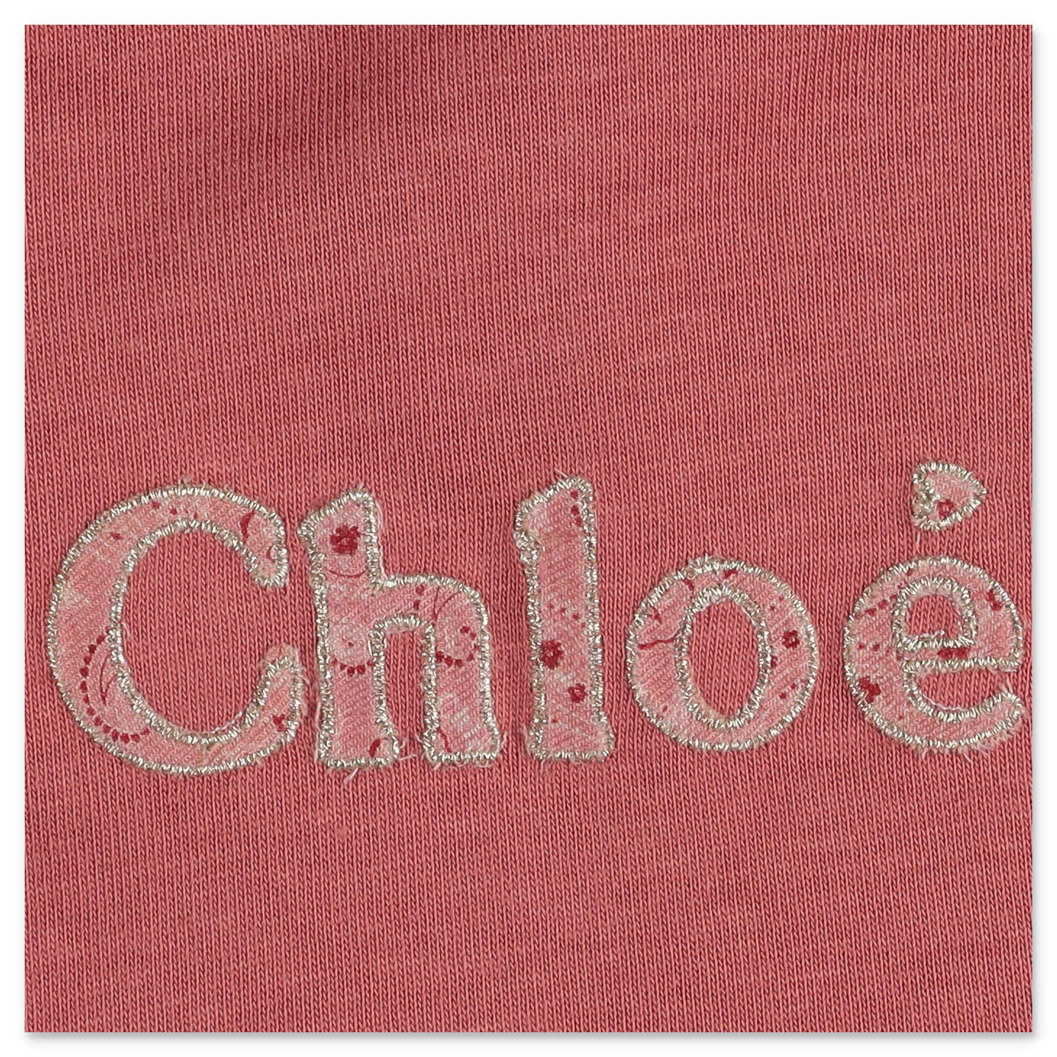 Chlo Kids Logo Embroidered Long-Sleeve Top