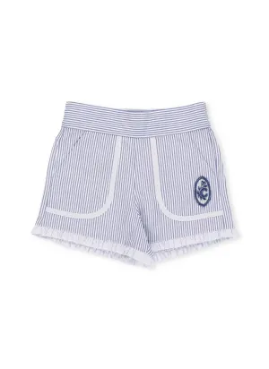 Chlo Kids Logo Embroidered Striped Shorts