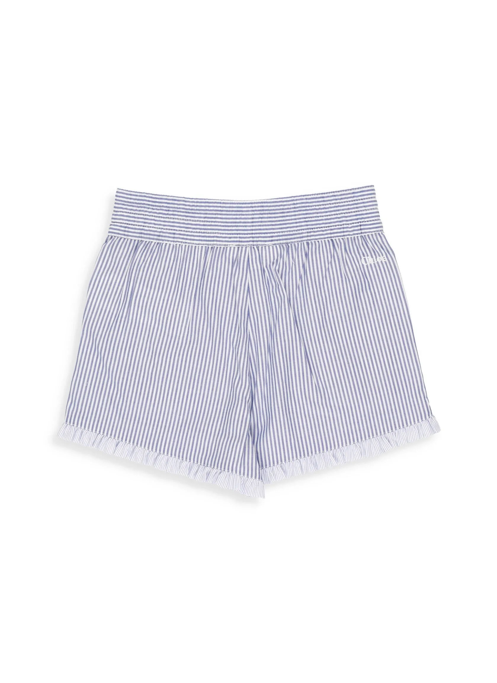 Chlo Kids Logo Embroidered Striped Shorts