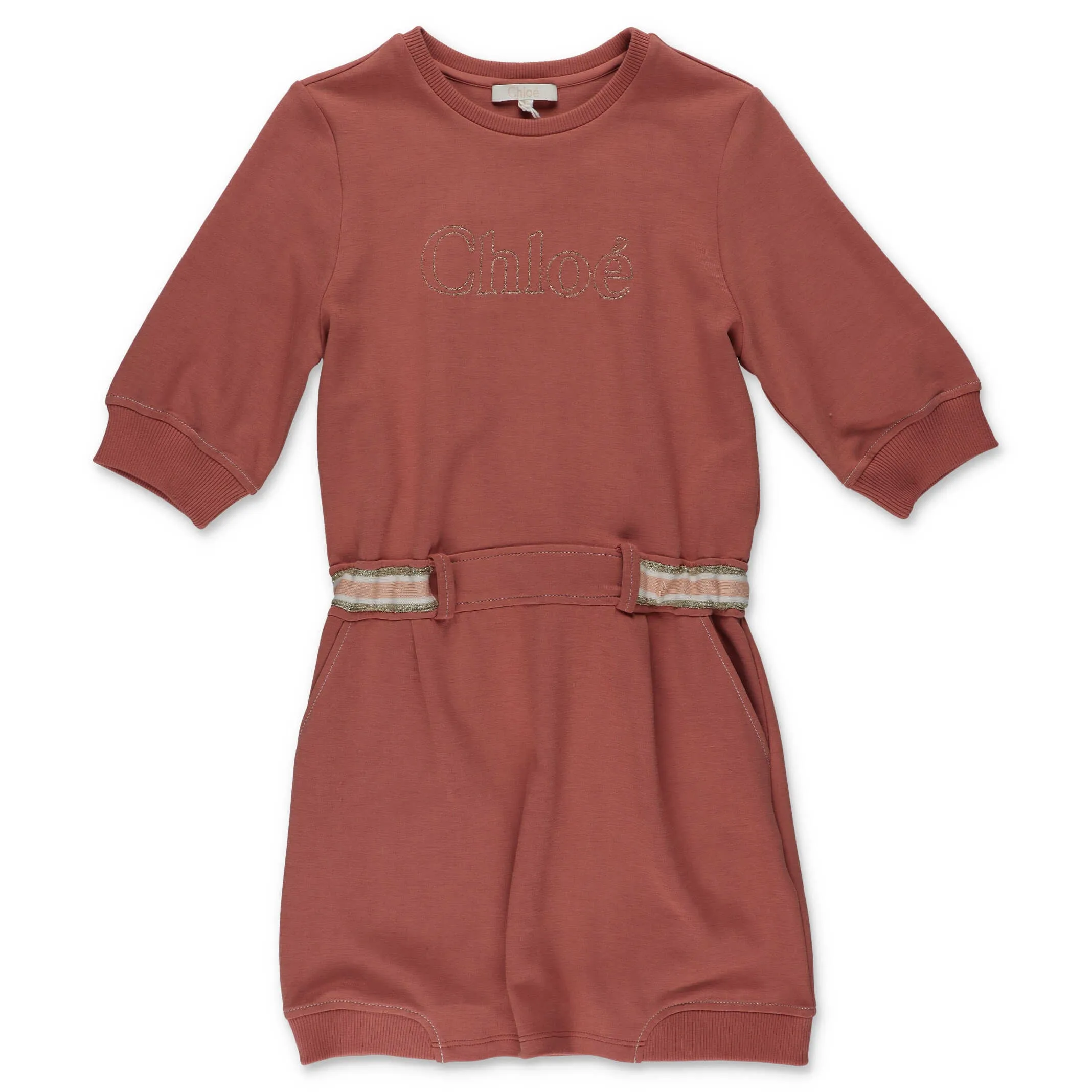 Chlo Kids Logo Embroidered Sweatshirt Dress