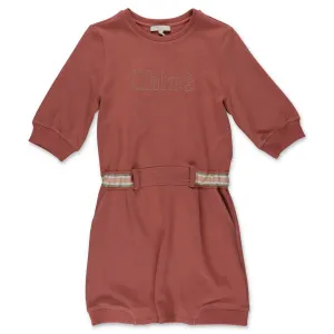 Chlo Kids Logo Embroidered Sweatshirt Dress