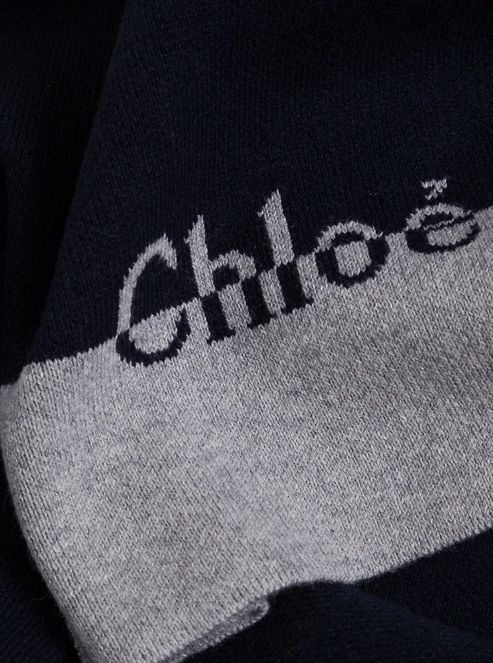 Chlo Kids Logo Intarsia Two-Tone Scarf