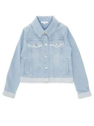 Chlo Kids Logo Patch Denim Jacket