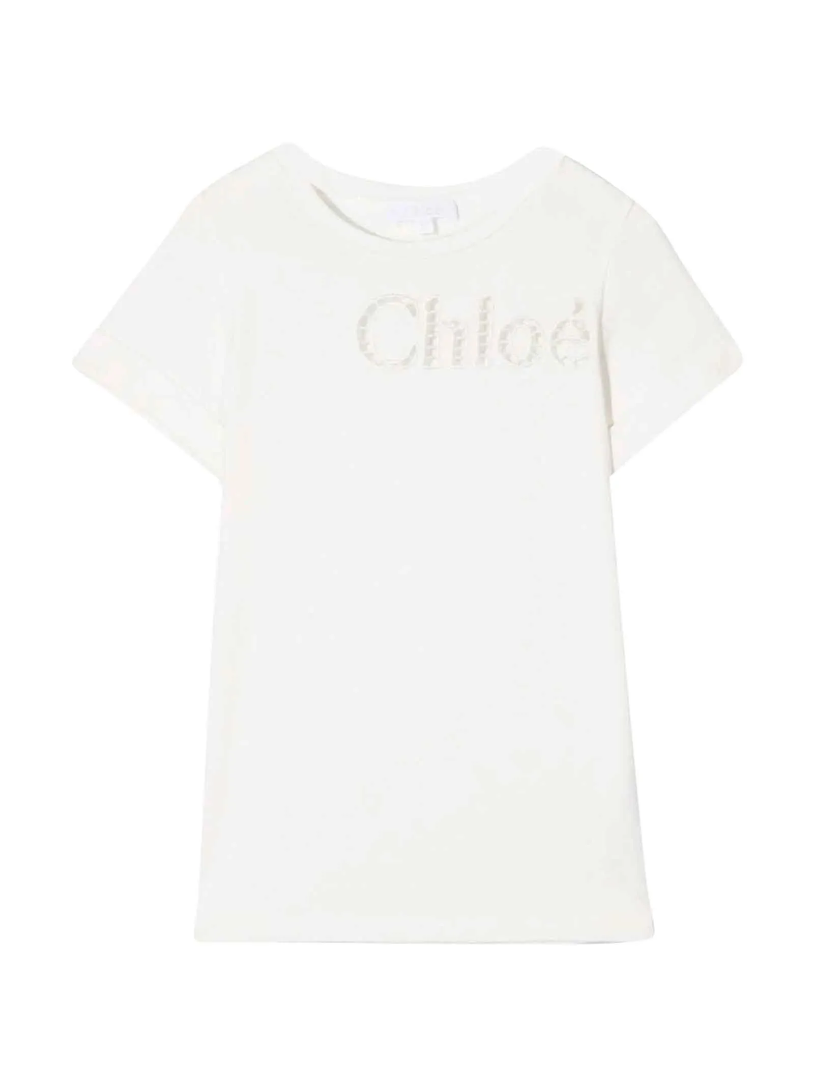 Chlo Kids Logo Print Crewneck T-Shirt
