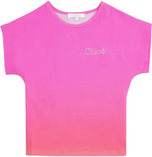 Chlo Kids Logo Printed Gradient T-Shirt