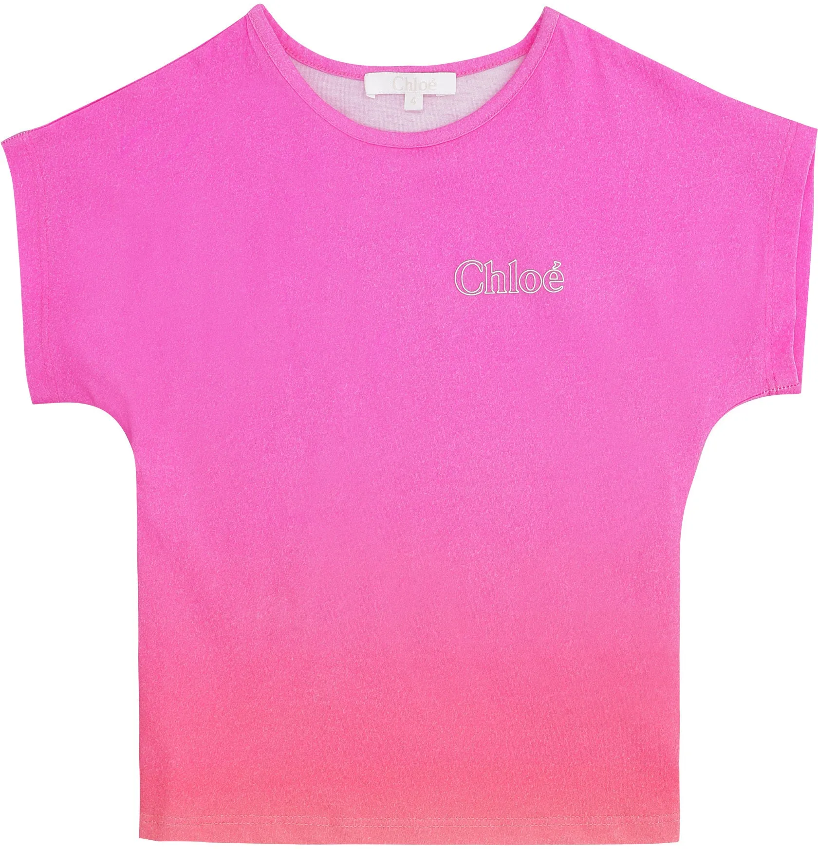 Chlo Kids Logo Printed Gradient T-Shirt