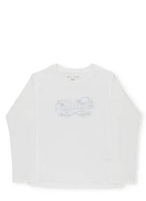 Chlo Kids Logo Printed Long-Sleeve T-Shirt