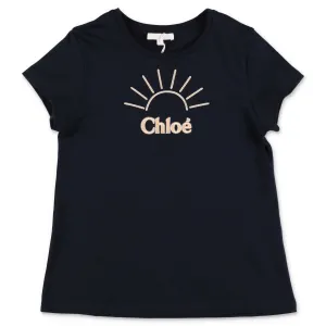 Chlo Kids Logo Sun Embroidered T-Shirt