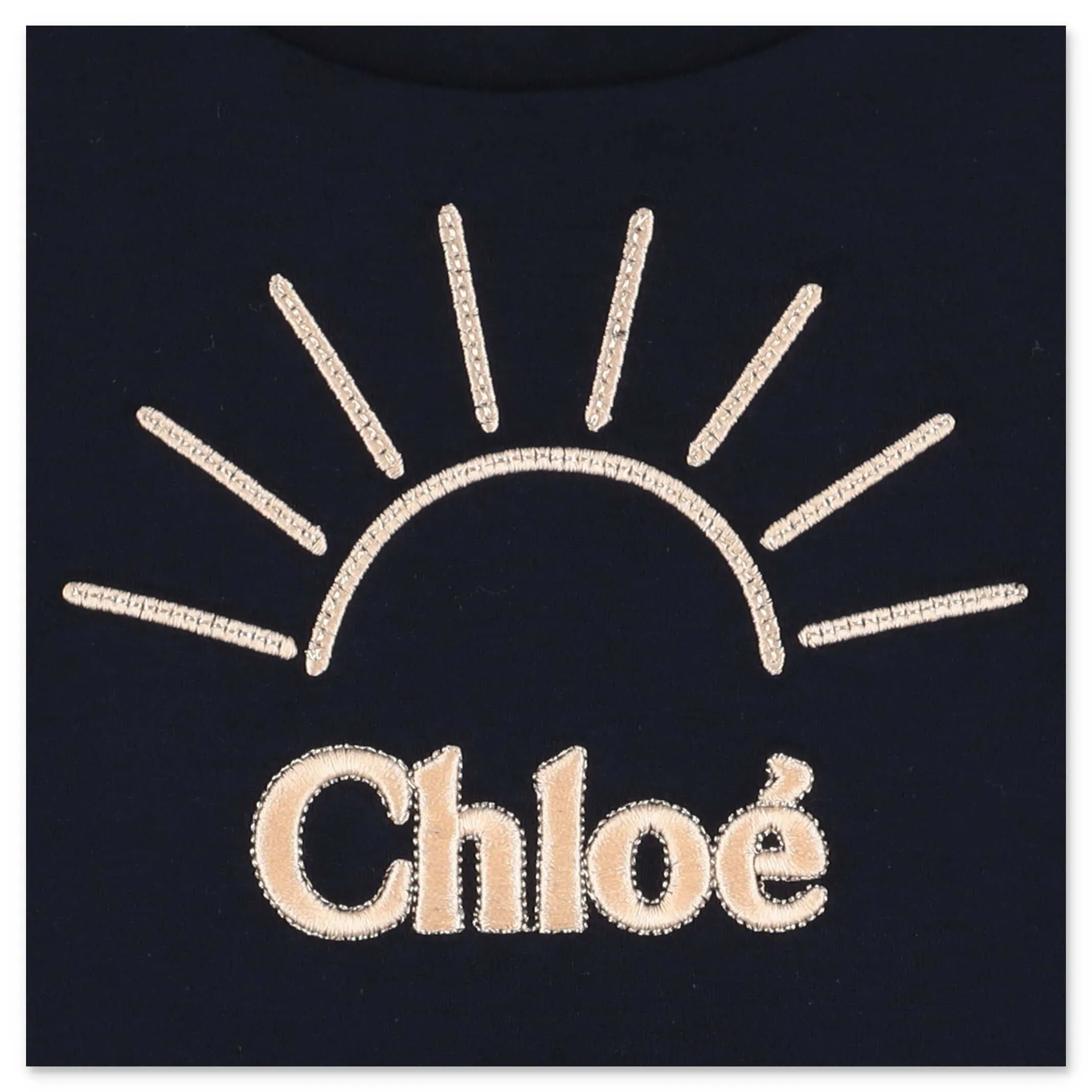Chlo Kids Logo Sun Embroidered T-Shirt