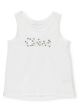 Chlo Kids Sequin Embroidered Logo Tank Top