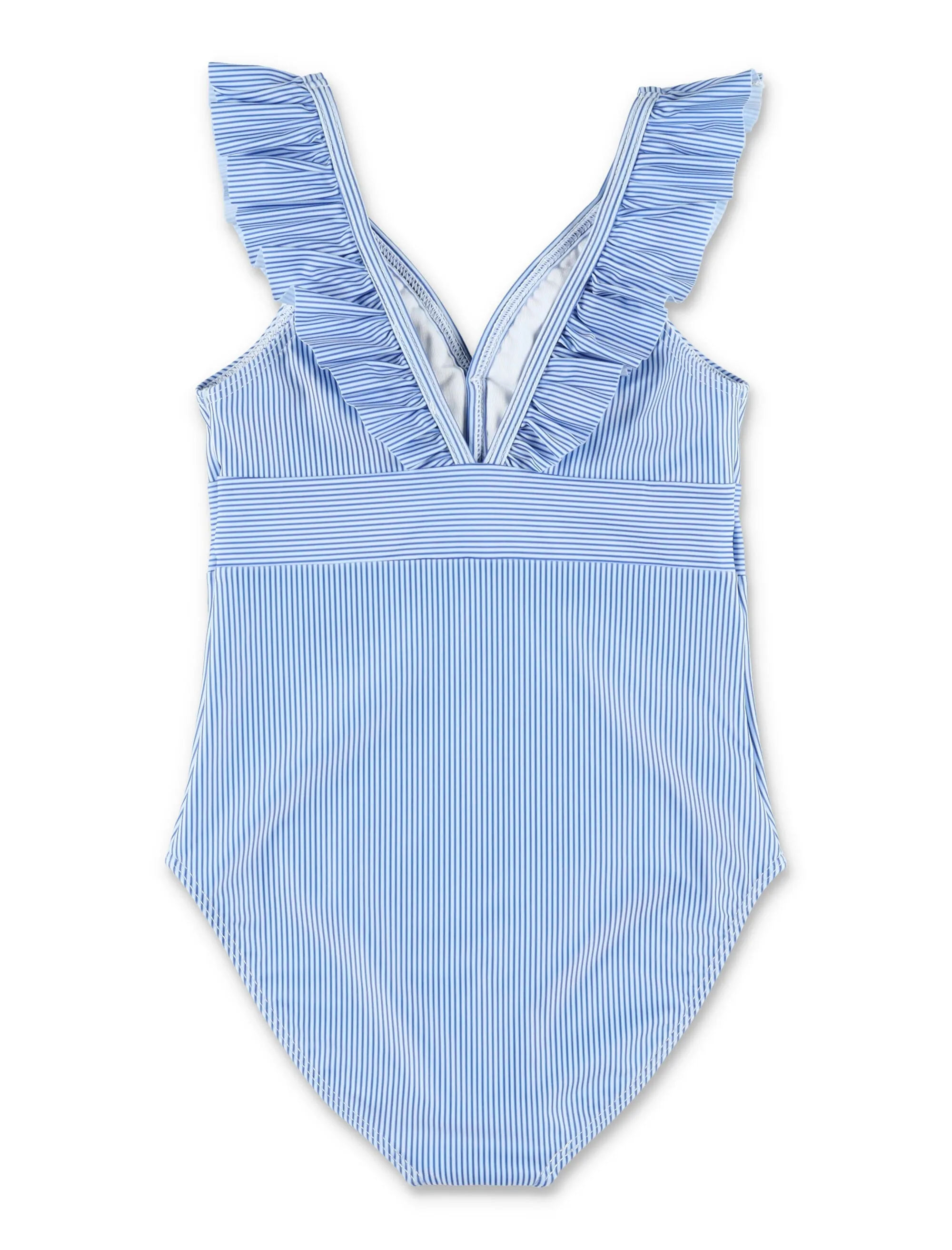 Chlo Kids Striped Ruffled One Piece Swimsuit