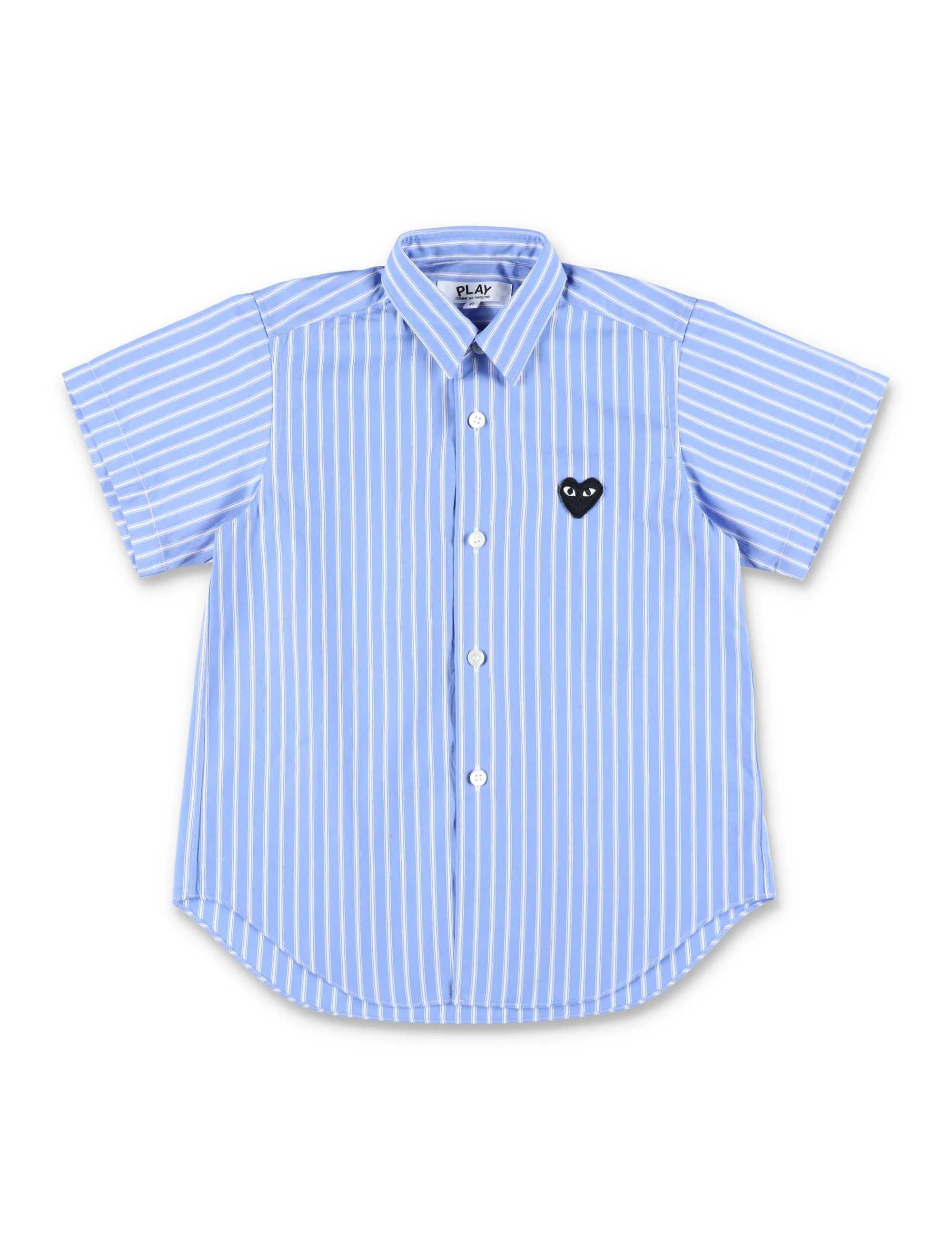 Comme des Garons Play Kids Heart Patch Striped Shirt