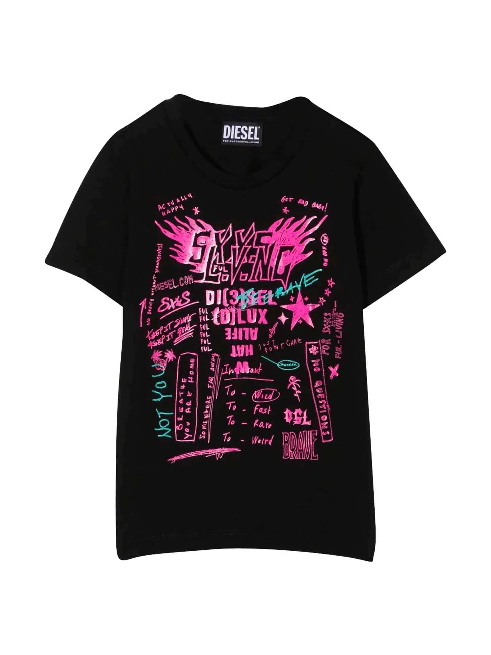 Diesel Kids Graphic Printed T-Shirt
