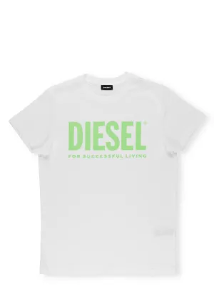 Diesel Kids Logo Print Crewneck T-Shirt