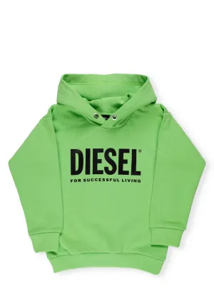 Diesel Kids Logo Slogan Printed Hoodie
