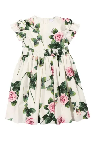 Dolce & Gabbana Kids Floral Printed Flared Dress