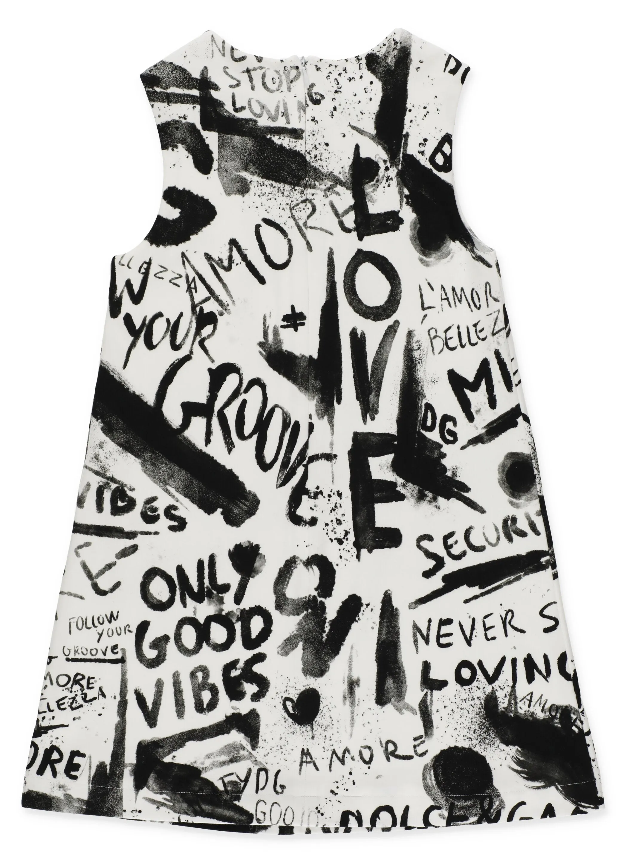 Dolce & Gabbana Kids Graffiti Printed Sleeveless Dress