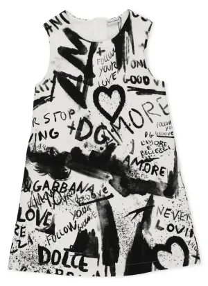 Dolce & Gabbana Kids Graffiti Printed Sleeveless Dress