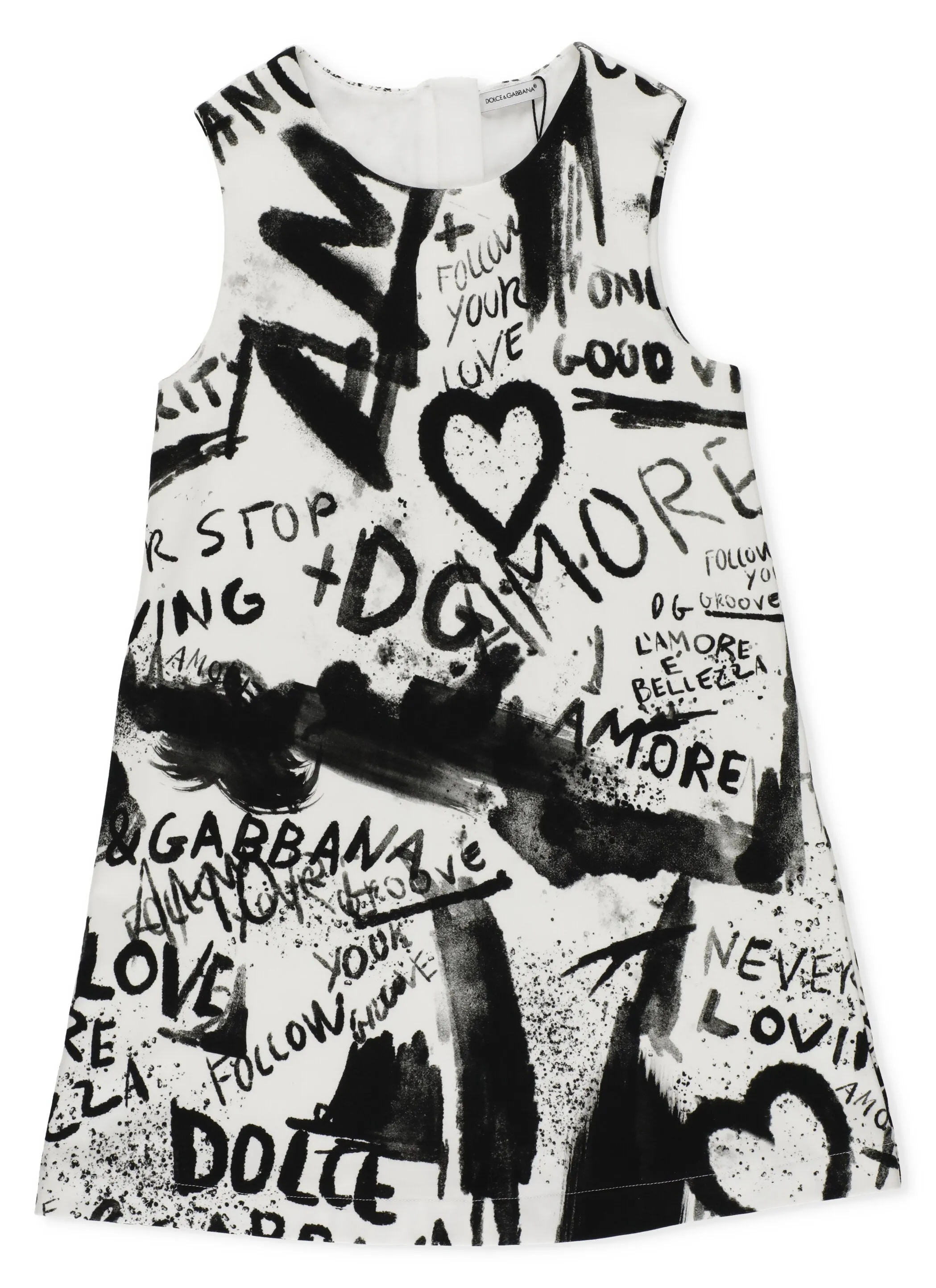 Dolce & Gabbana Kids Graffiti Printed Sleeveless Dress