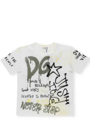 Dolce & Gabbana Kids Graffiti Skate Print T-Shirt