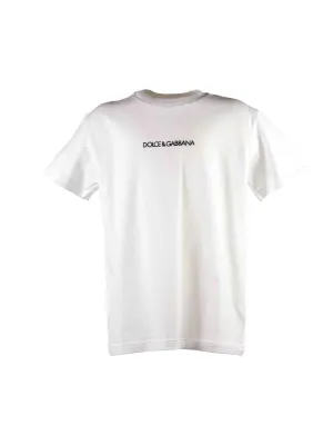 Dolce & Gabbana Kids Logo Embroidred Crewneck T-Shirt