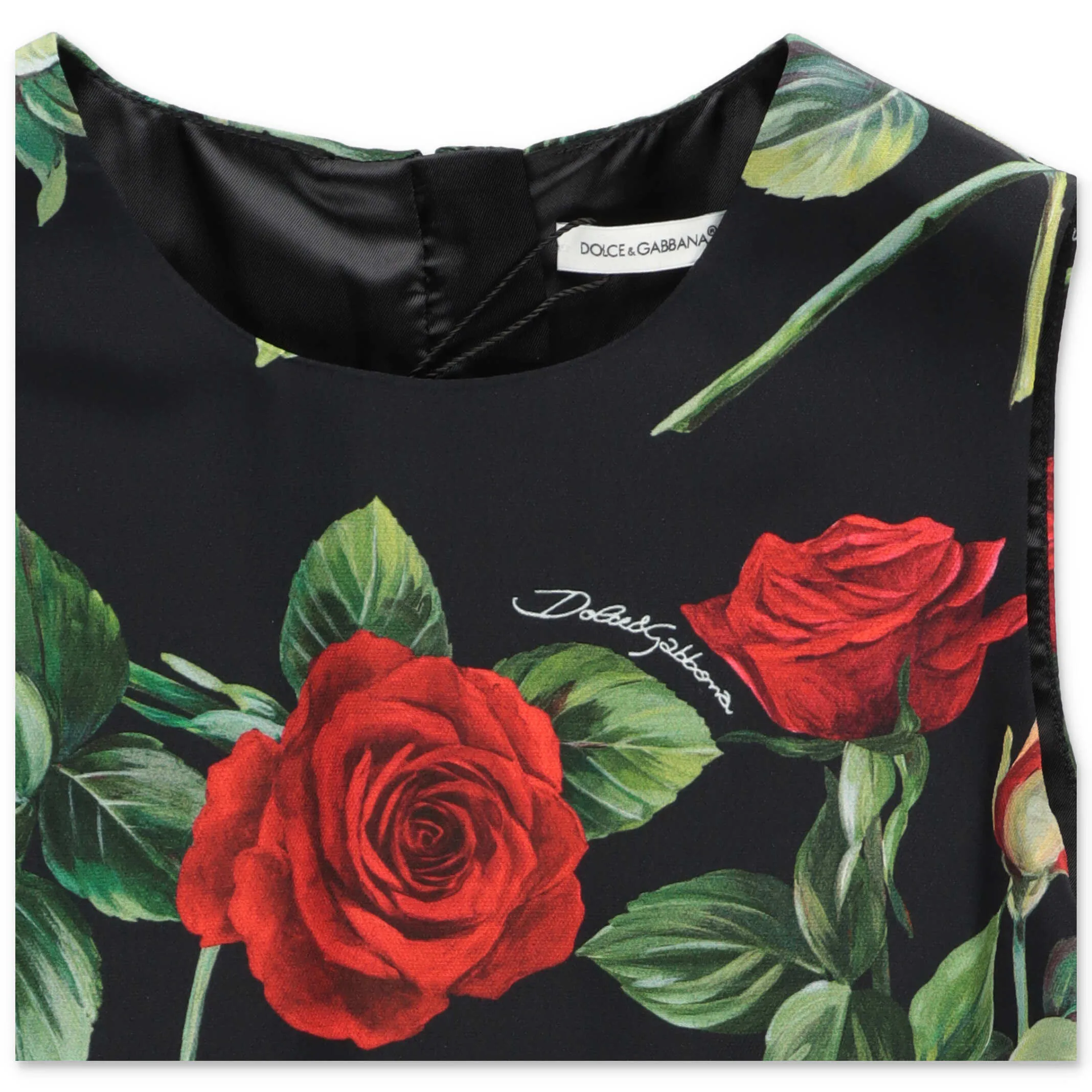 Dolce & Gabbana Kids Rose Printed Sleeveless Dress