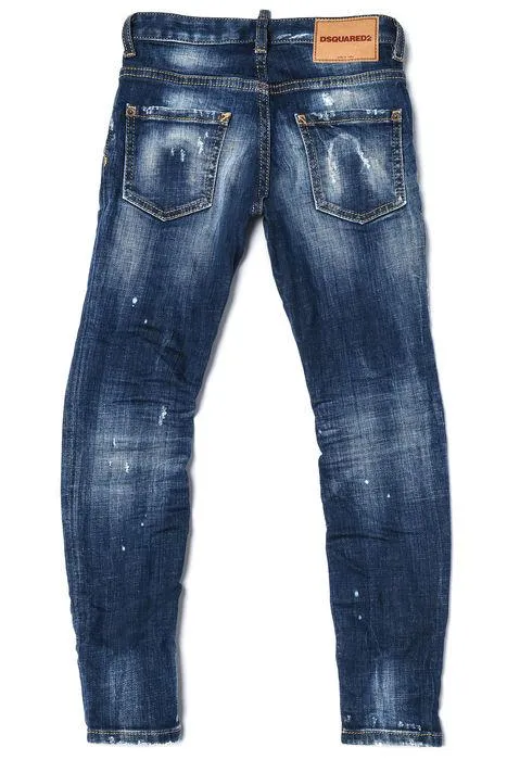 Dsquared2 Kids Logo Patch Distressed Jeans