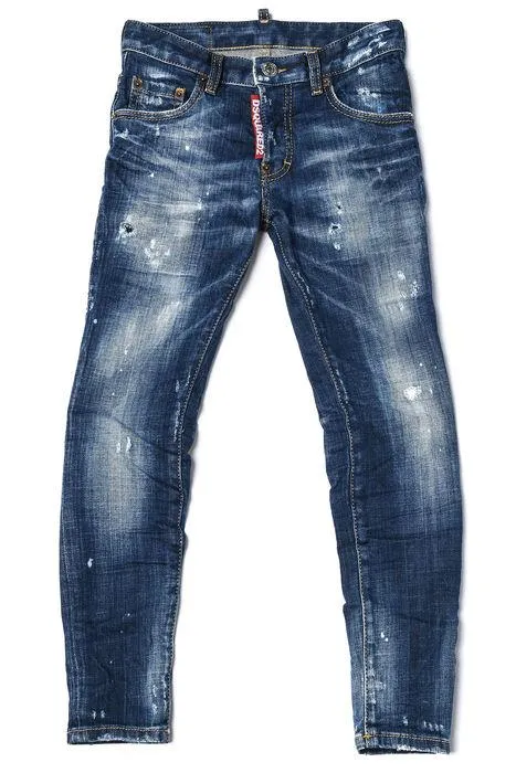 Dsquared2 Kids Logo Patch Distressed Jeans