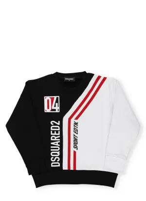 Dsquared2 Kids Logo Printed Stripe Detail Sweatshirt