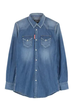 Dsquared2 Kids Logo Tag Denim Shirt