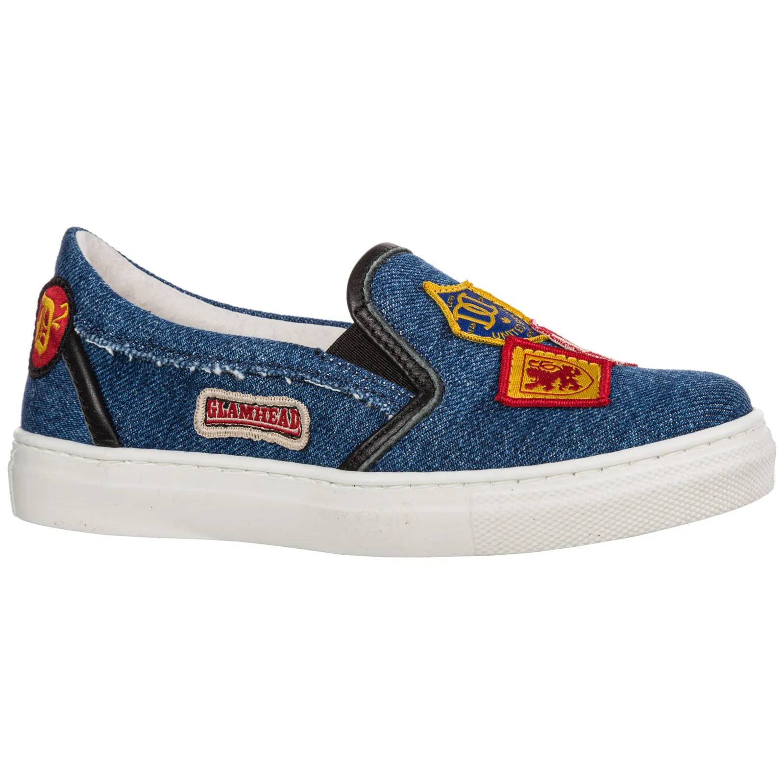 Dsquared2 Kids Patch Detail Denim Slip-On Sneakers