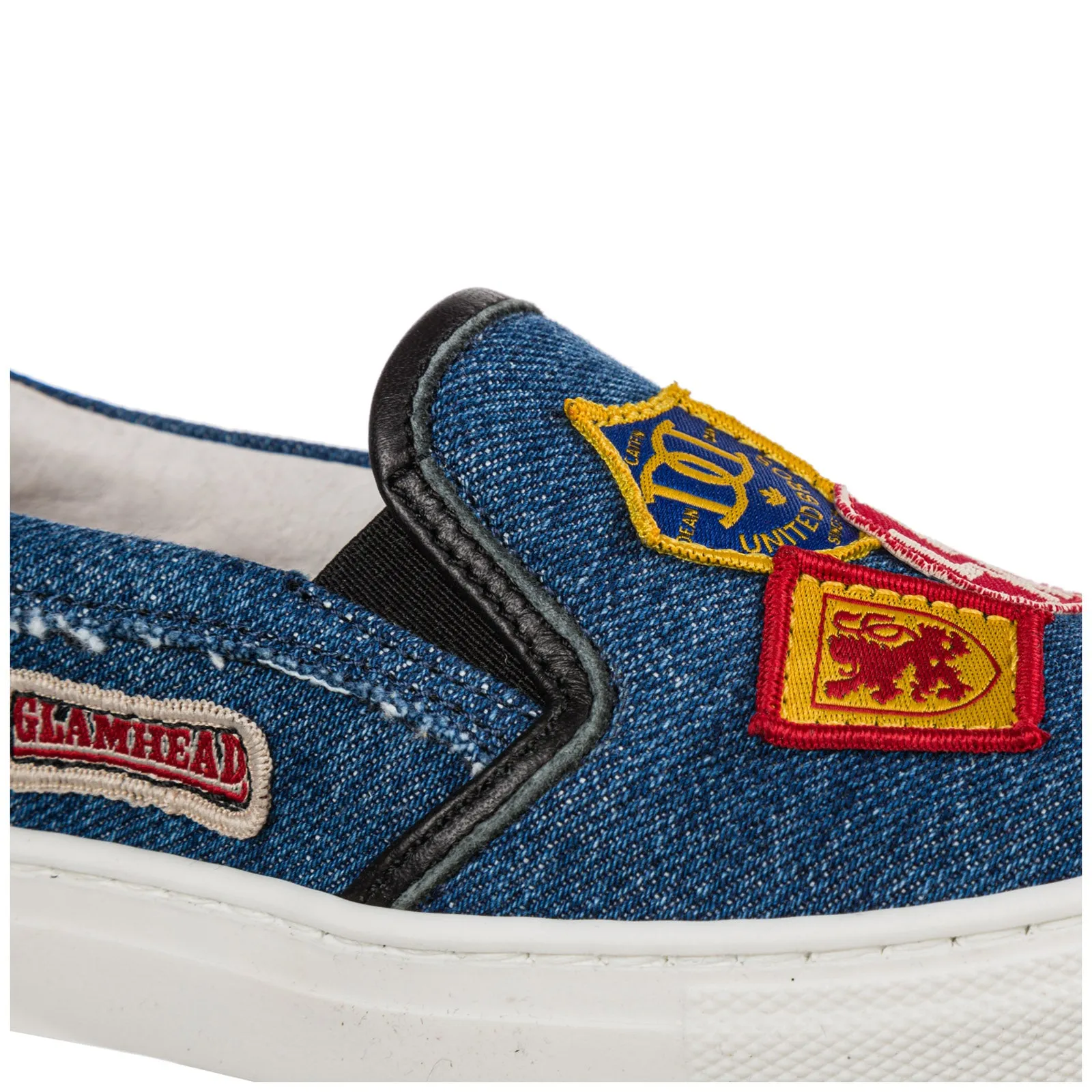 Dsquared2 Kids Patch Detail Denim Slip-On Sneakers