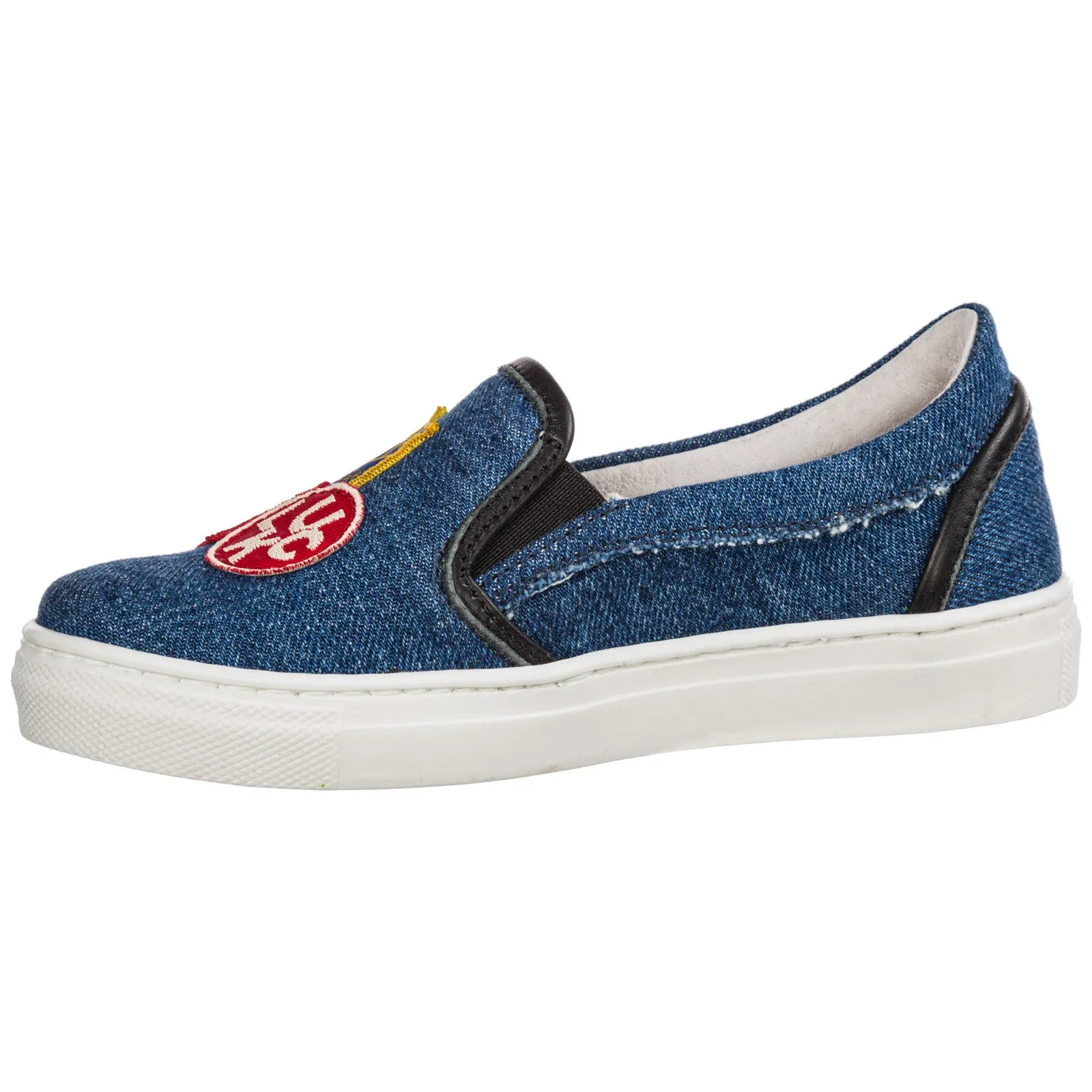 Dsquared2 Kids Patch Detail Denim Slip-On Sneakers