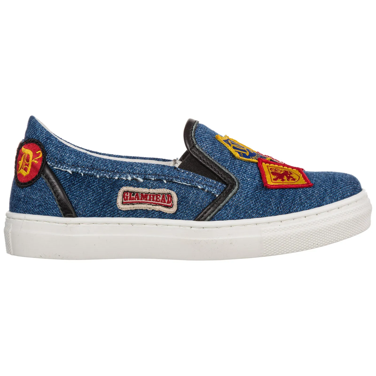 Dsquared2 Kids Patch Detail Denim Slip-On Sneakers