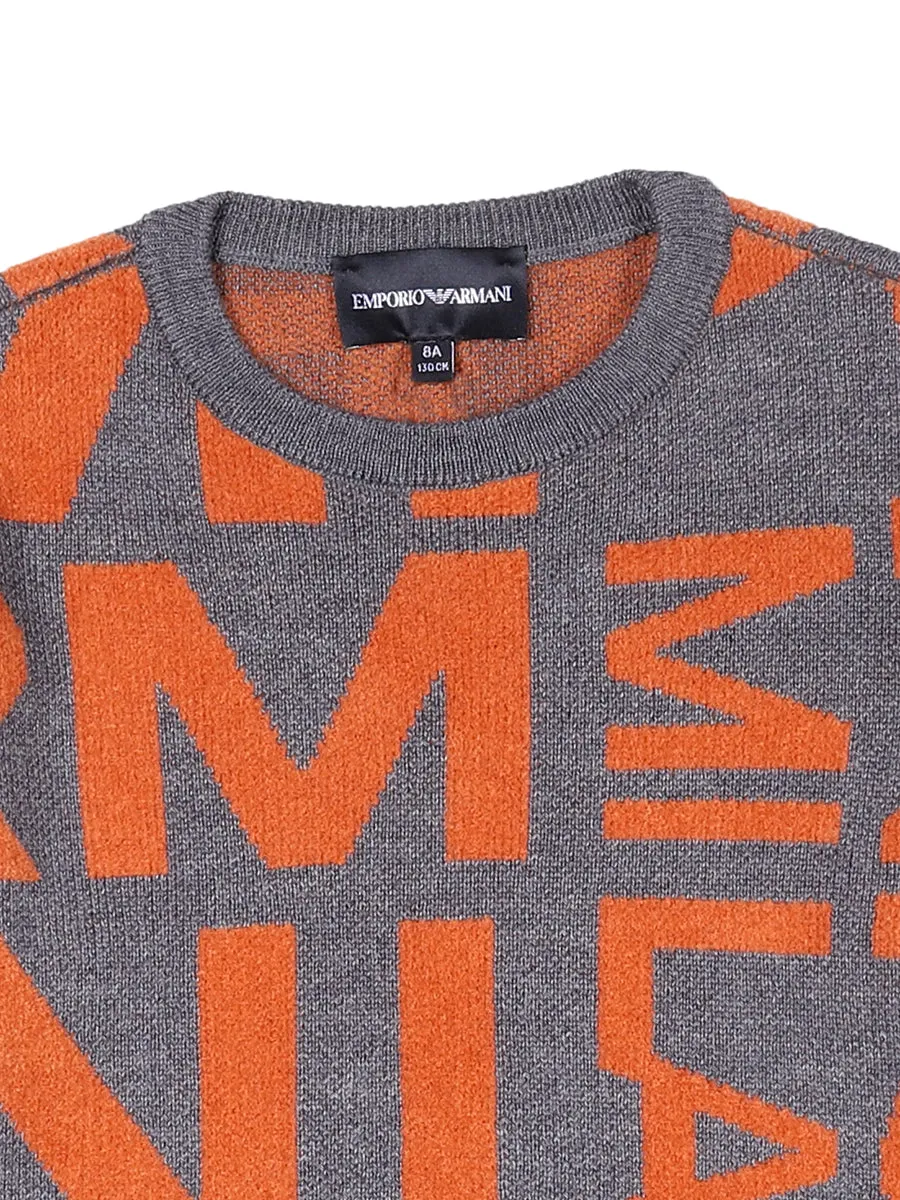Emporio Armani Kids Intarsia Crewneck Jumper