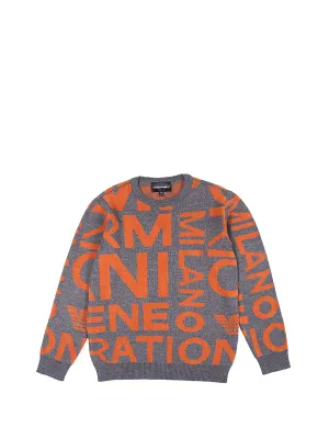 Emporio Armani Kids Intarsia Crewneck Jumper
