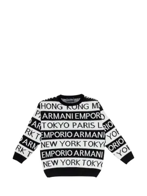 Emporio Armani Kids Logo Intarsia Pullover
