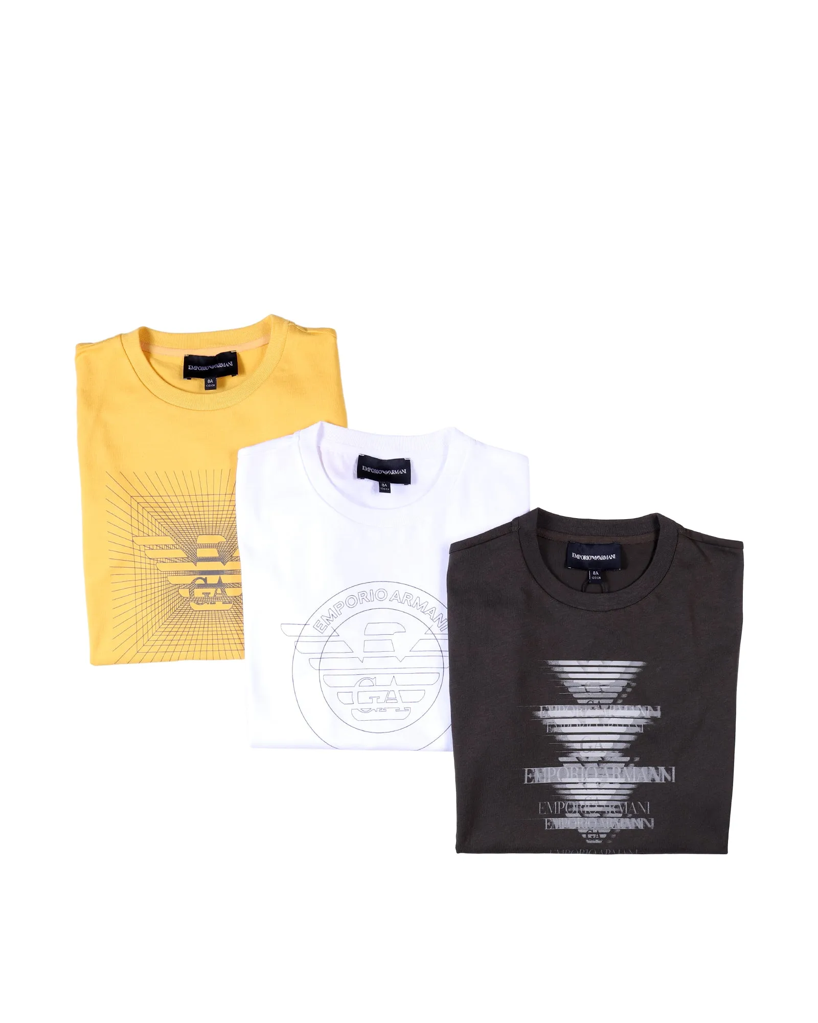 Emporio Armani Kids Logo Printed Three-Pack T-Shirt
