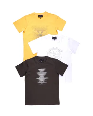 Emporio Armani Kids Logo Printed Three-Pack T-Shirt